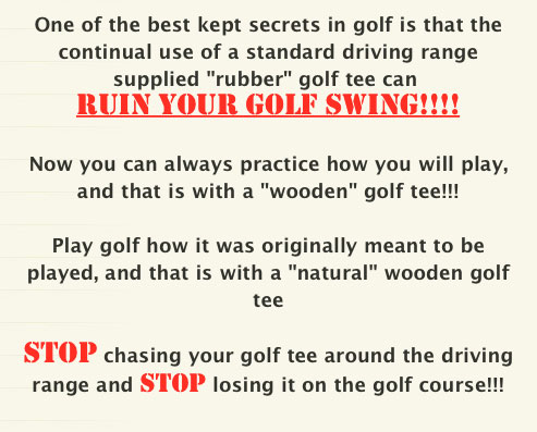 NeverLostGolf ™ stops you from using a rubber golf tee which can ruin your golf swing